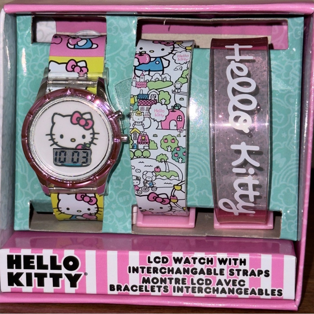 Super Cute 🥰 Hello Kitty LCD Watch with Interchangeable Straps - NEW